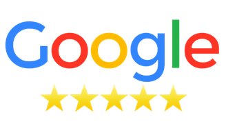 Google logo with five gold stars below, indicating excellent customer reviews for Groves Dental Care.
