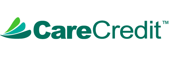 CareCredit logo featuring green swoosh design and teal text on white background